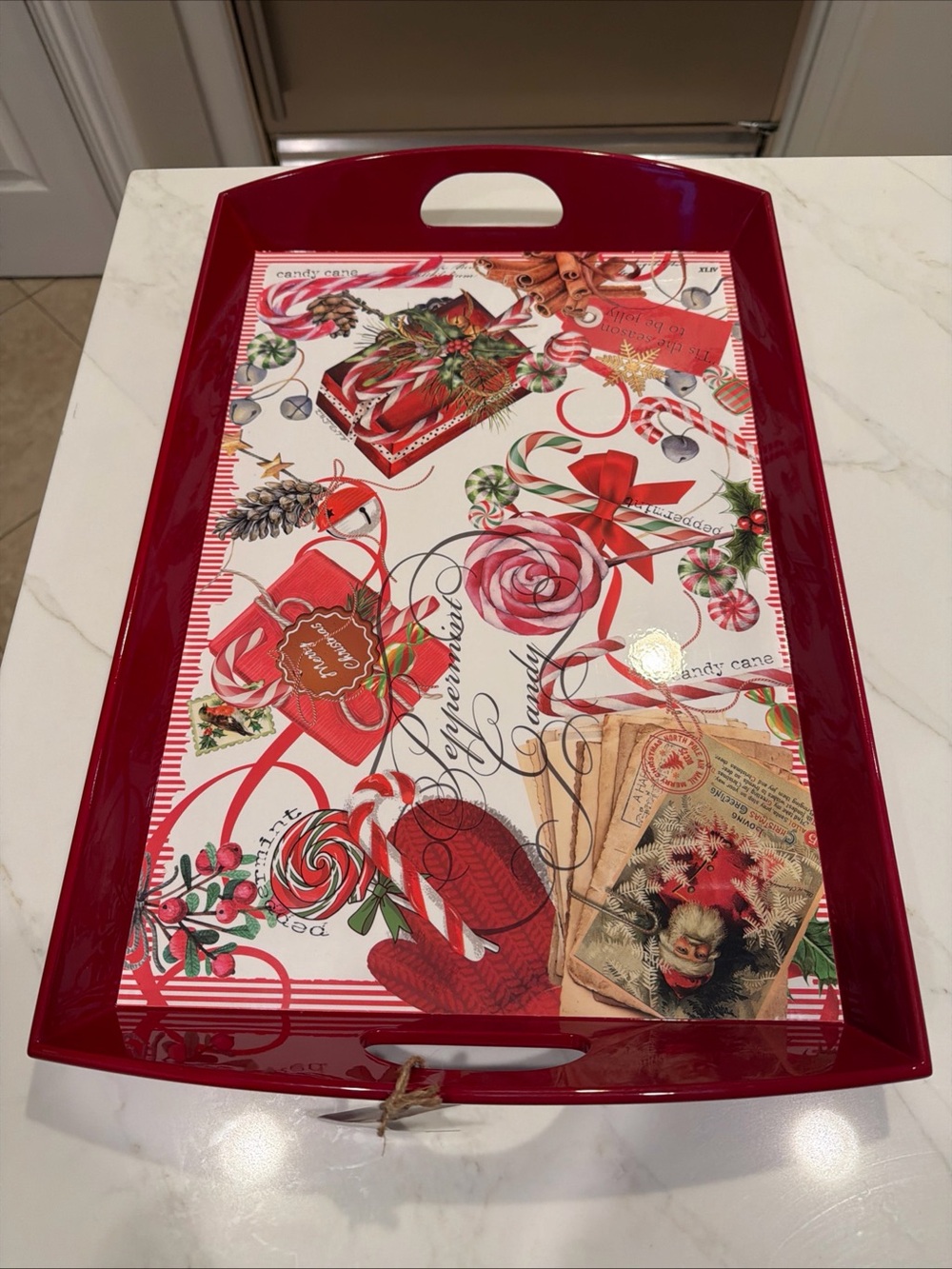 Michel Design Works Holiday Large Serving Tray with Festive Print 19 x 13